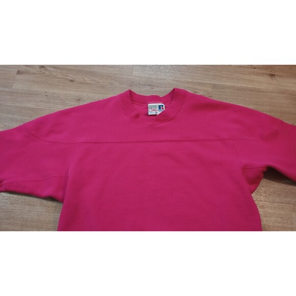 Vintage USA Russell Sweatshirt Mens Medium Pink Reverse Weave Fleece Crew Neck - Picture 4 of 16